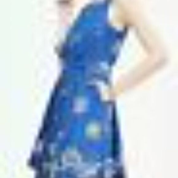 Ann Taylor Tie-Front Poplin Dress Blue Floral Midi Size 6 NWT - Picture 11 of 11